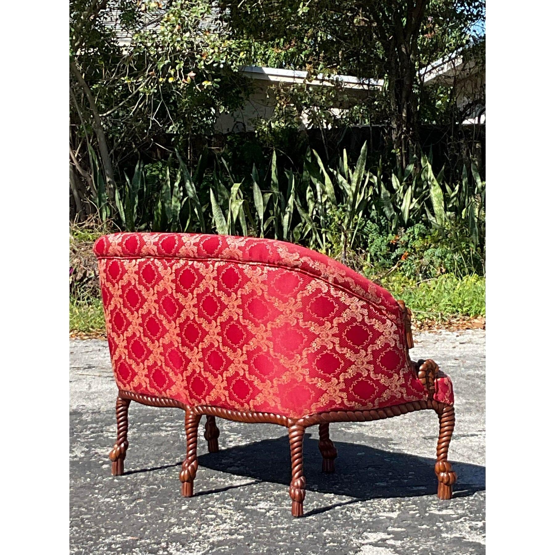 Sillón Vintage Regency de Nudo y Cuerda Tela en venta