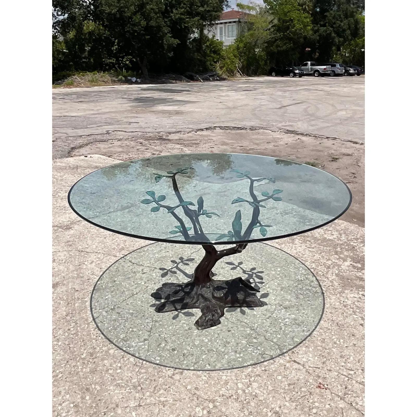 Vintage Regency LaBarge Bronze Dining Table In Good Condition In West Palm Beach, FL