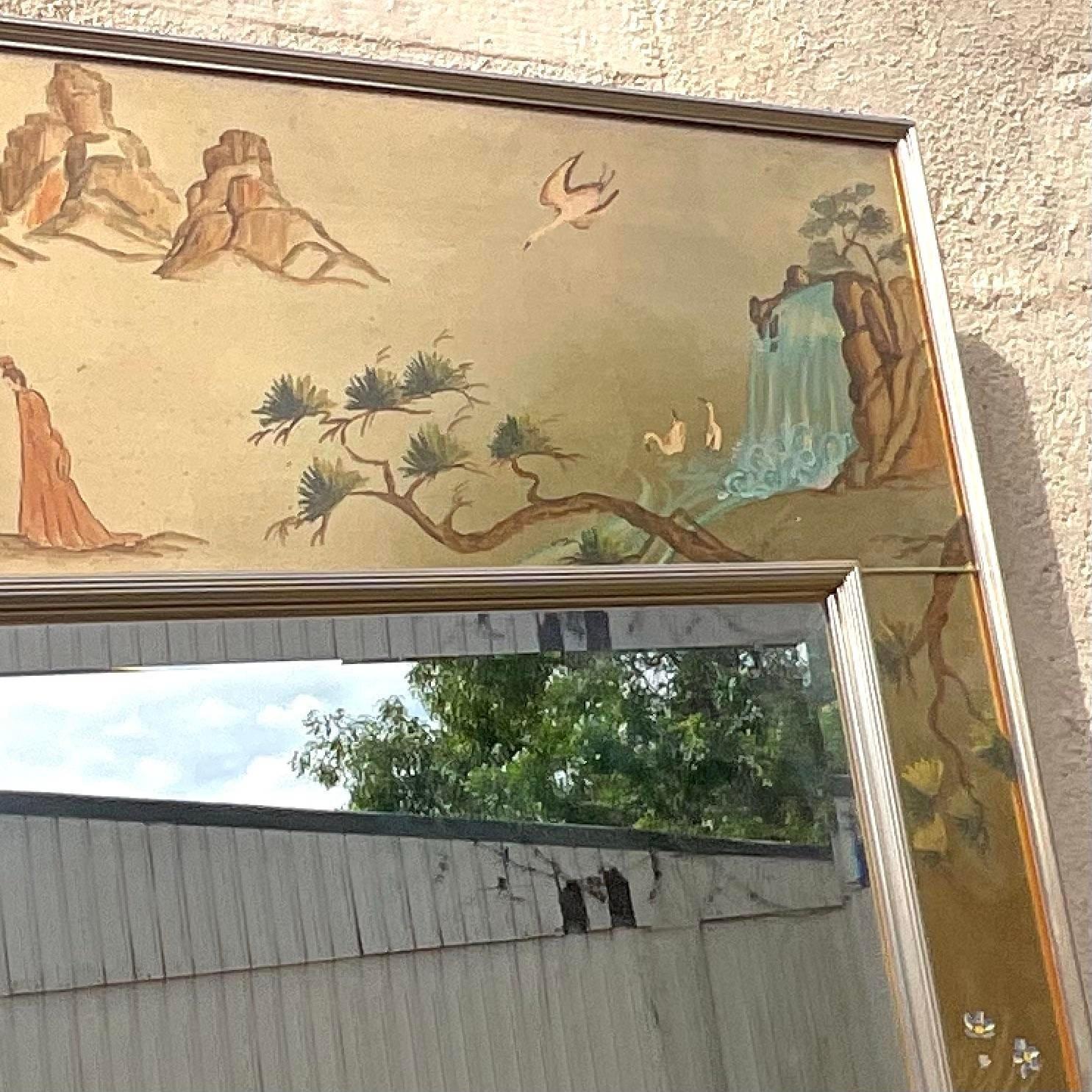 Miroir mural vintage Regency LaBarge Eglomise en vente 1