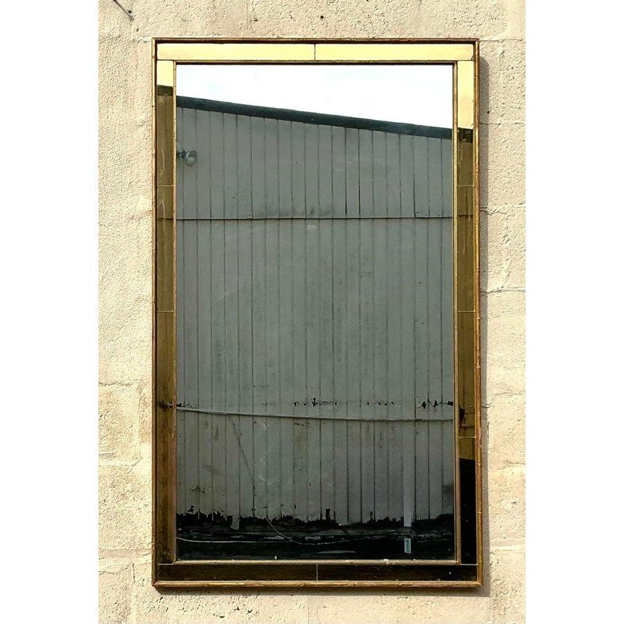 Americano Specchio d'epoca Regency LaBarge bicolore in vendita