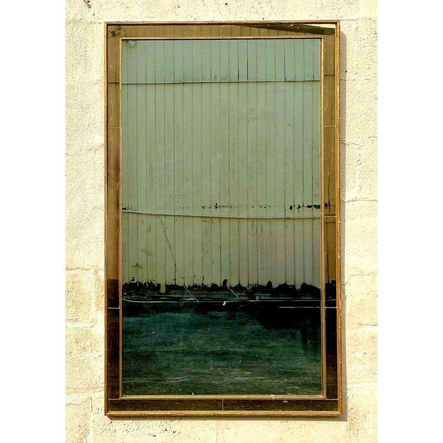 Specchio d'epoca Regency LaBarge bicolore In condizioni buone in vendita a west palm beach, FL