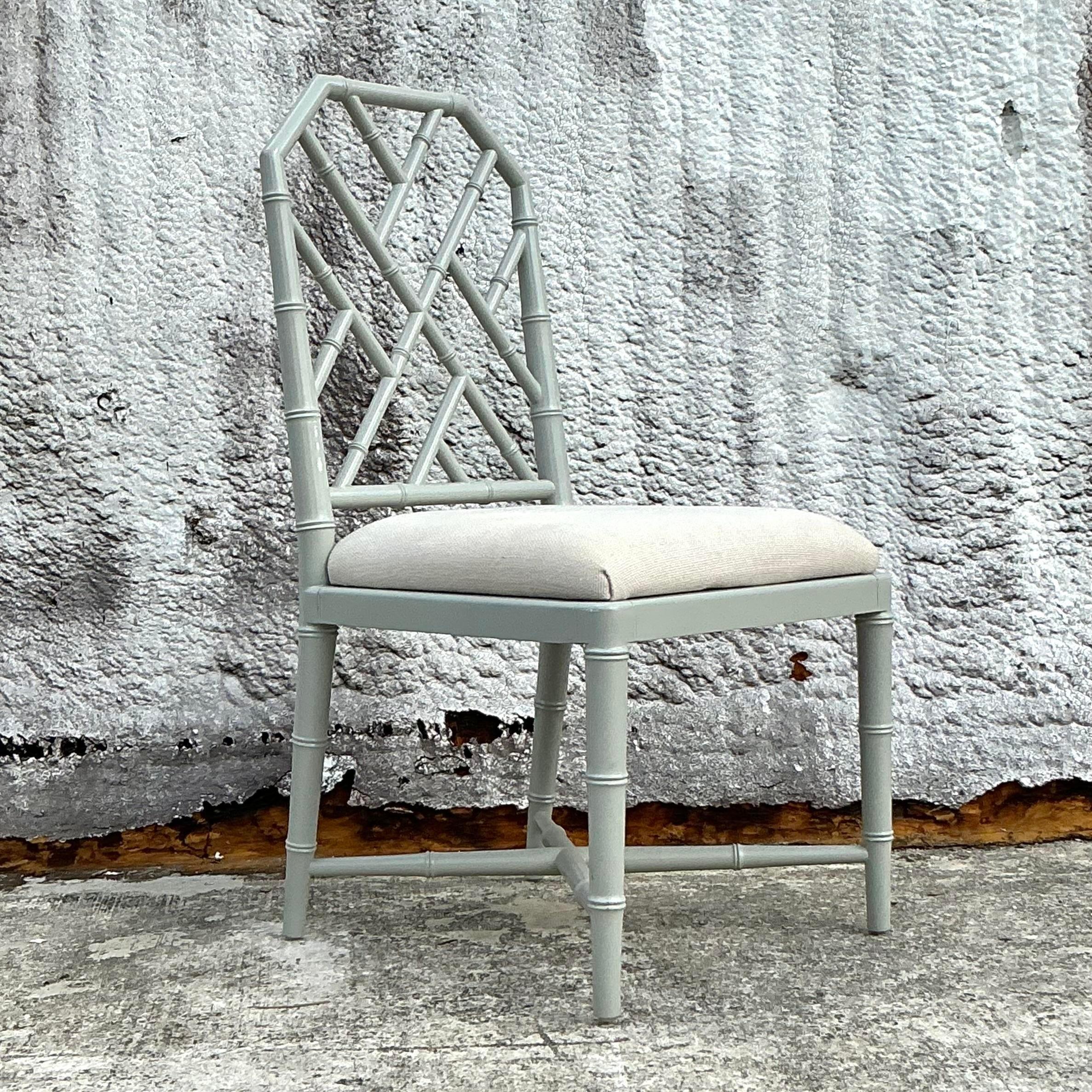 Americano Sedia Chippendale cinese laccata d'epoca Regency in vendita