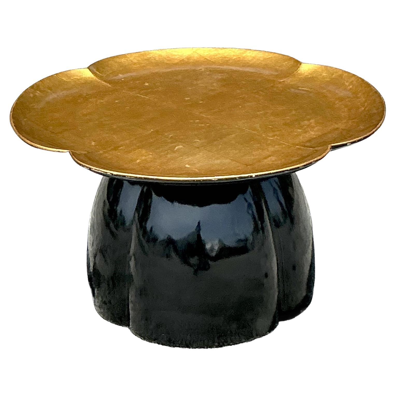 Table basse lotus laquée vintage Regency