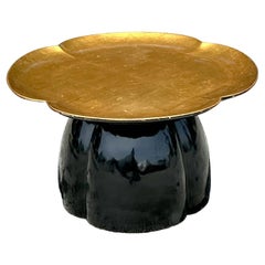 Table basse lotus laquée vintage Regency