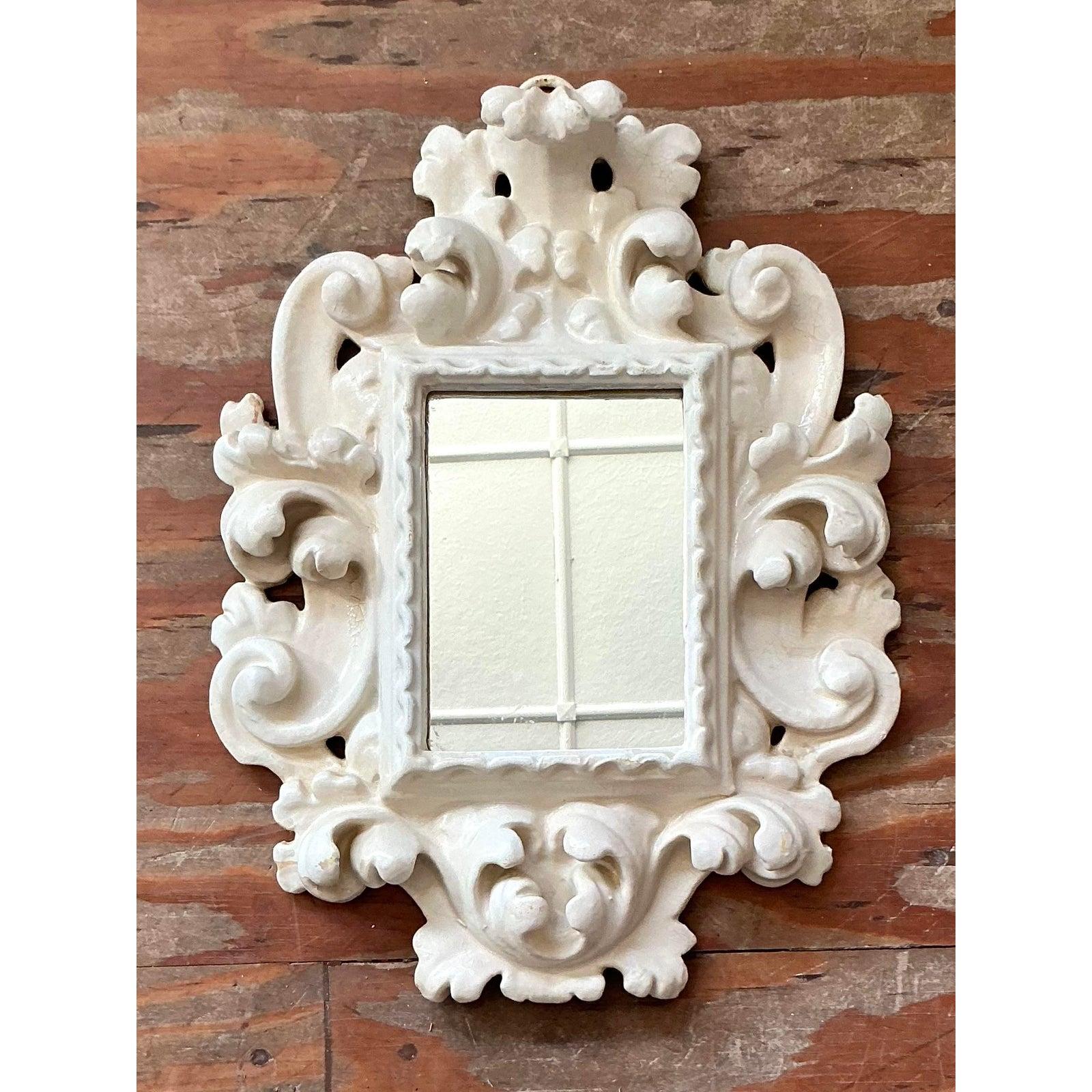 Américain Miroir rococo laqué Vintage Regency en vente