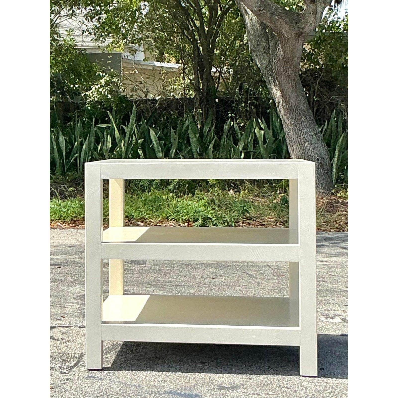Vintage Regency Lacquered Stacked Side Table For Sale 4