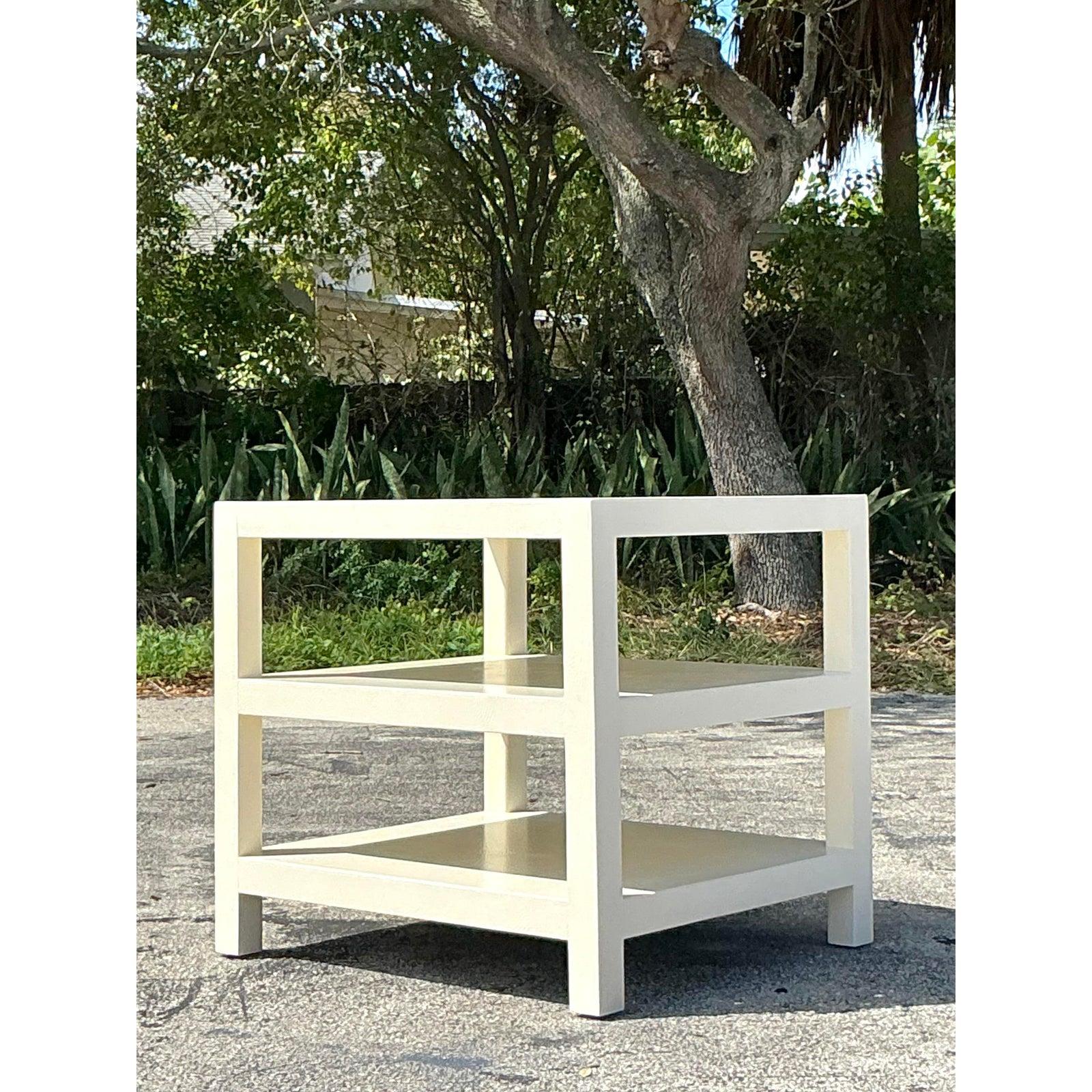 Vintage Regency Lacquered Stacked Side Table For Sale 6
