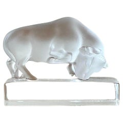 Vintage Regency Lalique Glas Stier