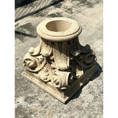 Vintage Regency Large Corinthian Column Pedestal