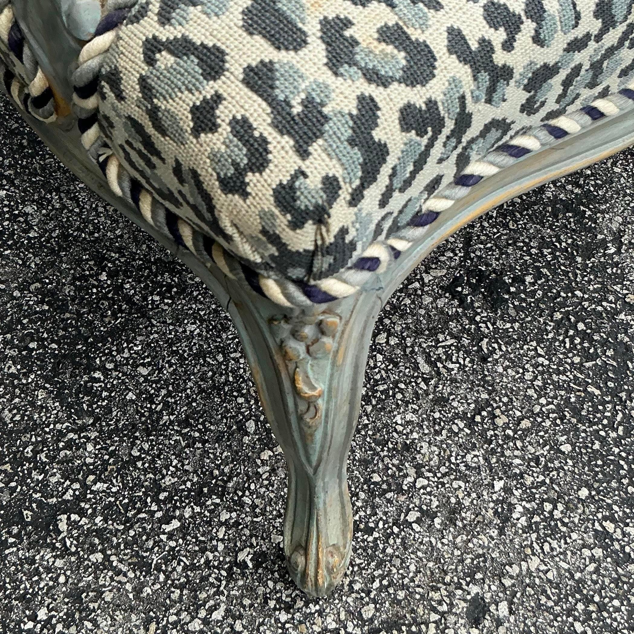 Upholstery Vintage Regency Leopard Bergere Chairs - a Pair