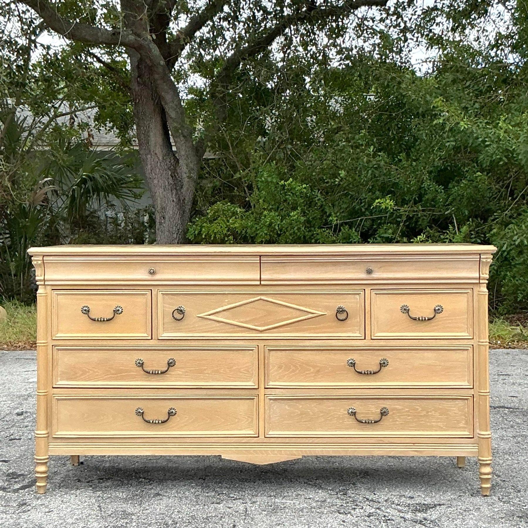 Wood Vintage Regency Lexington Diamond Dresser For Sale