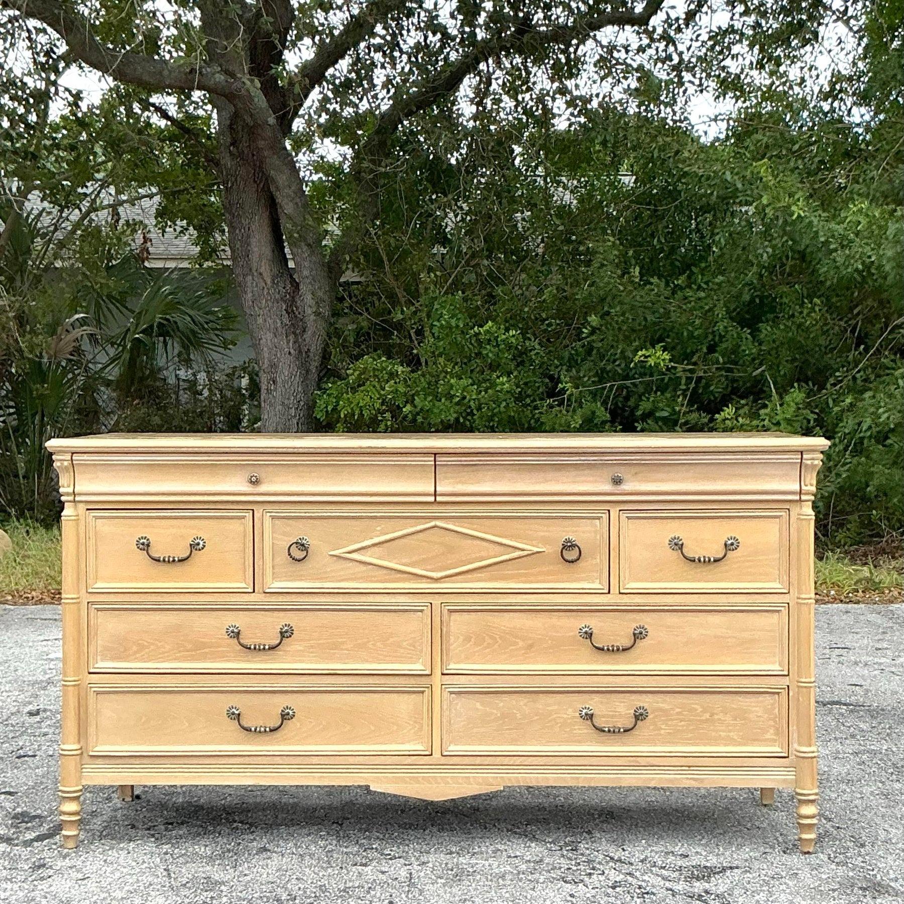 Vintage Regency Lexington Diamond Dresser For Sale 1