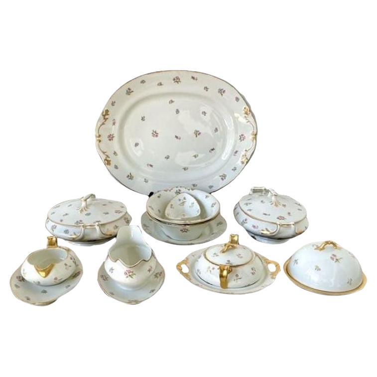 Vintage Regency Limoges China Floral Serving Pieces - Set of 12