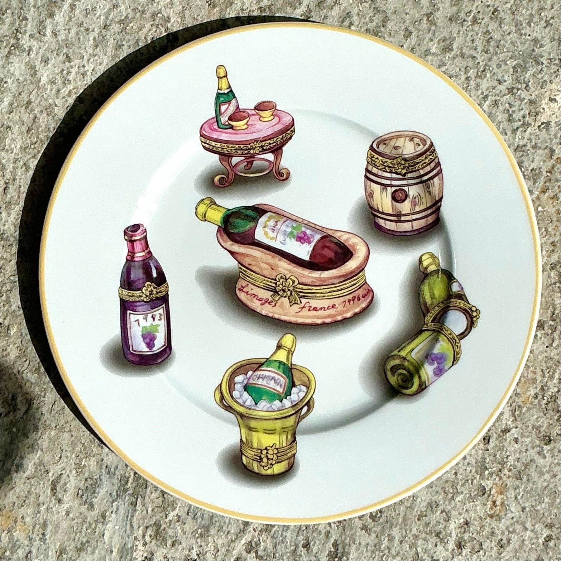 Vintage Regency Limoges Porcelana Platos de Cena - Juego de 4 en venta 4