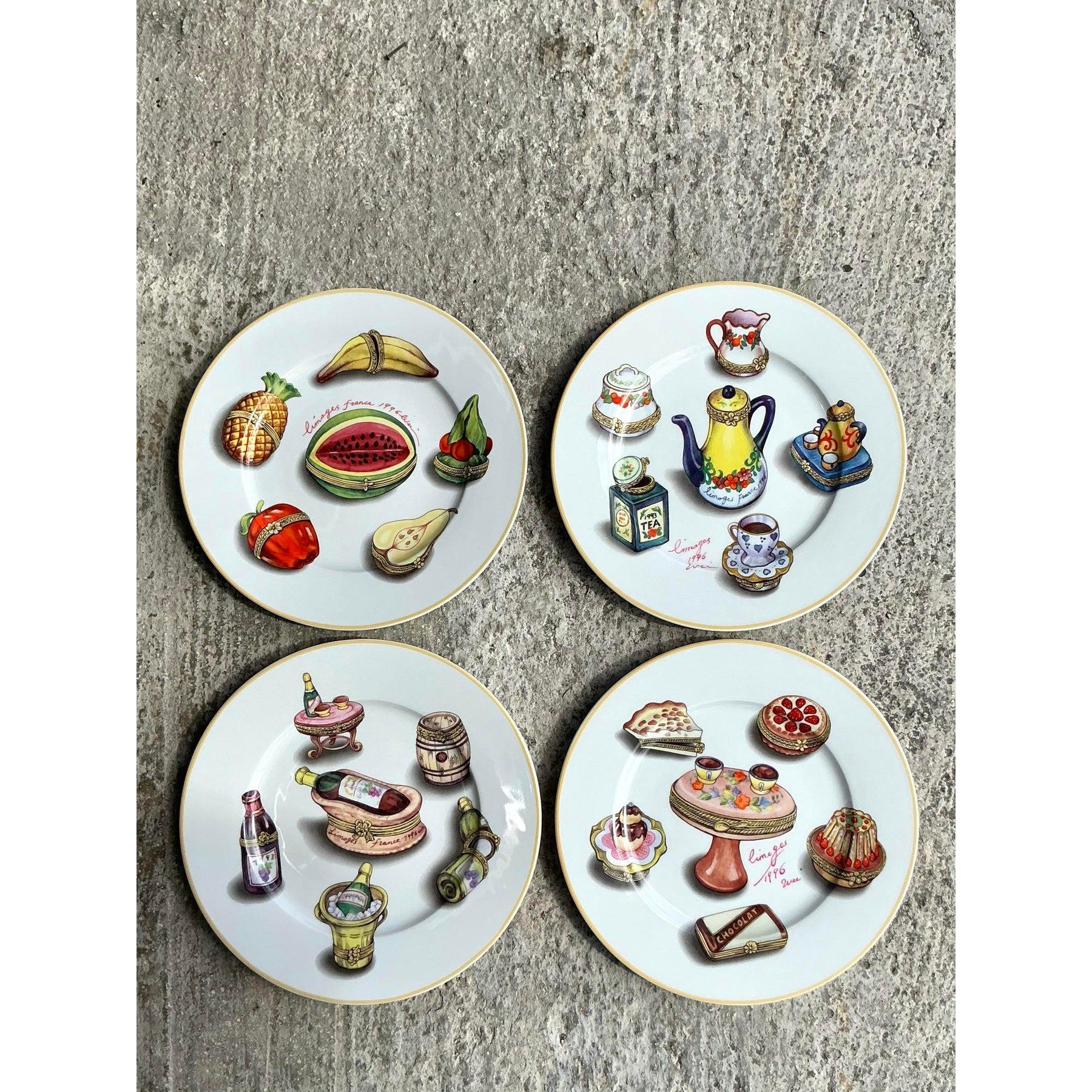 Vintage Regency Limoges Porcelana Platos de Cena - Juego de 4 Regencia en venta