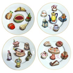 Assiettes plates vintage Regency de Limoges en porcelaine - Lot de 4
