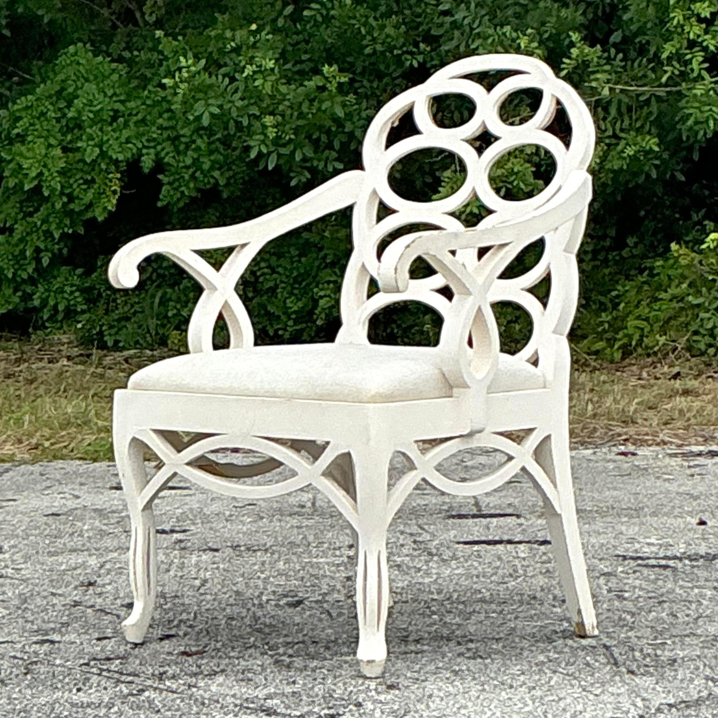North American Vintage Regency Loop Chair After Frances Elkins