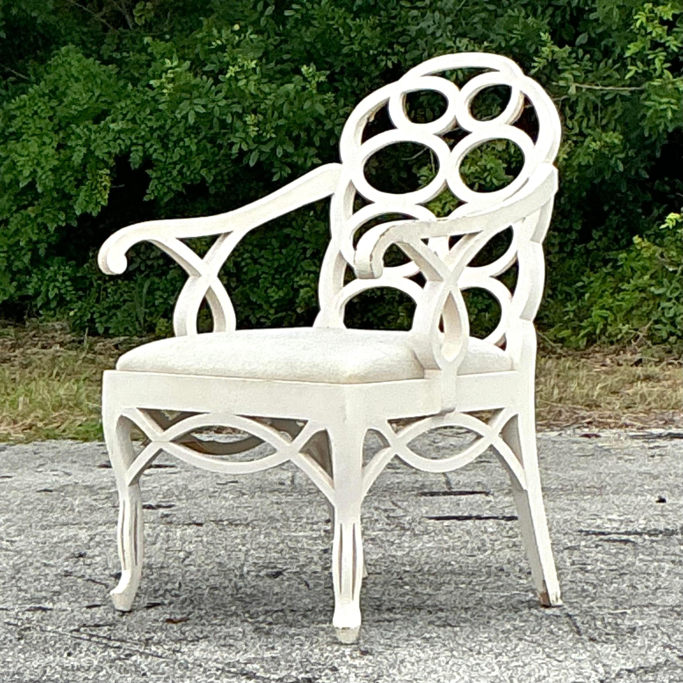 Vintage Regency Loop Chair After Frances Elkins In Good Condition In West Palm Beach, FL