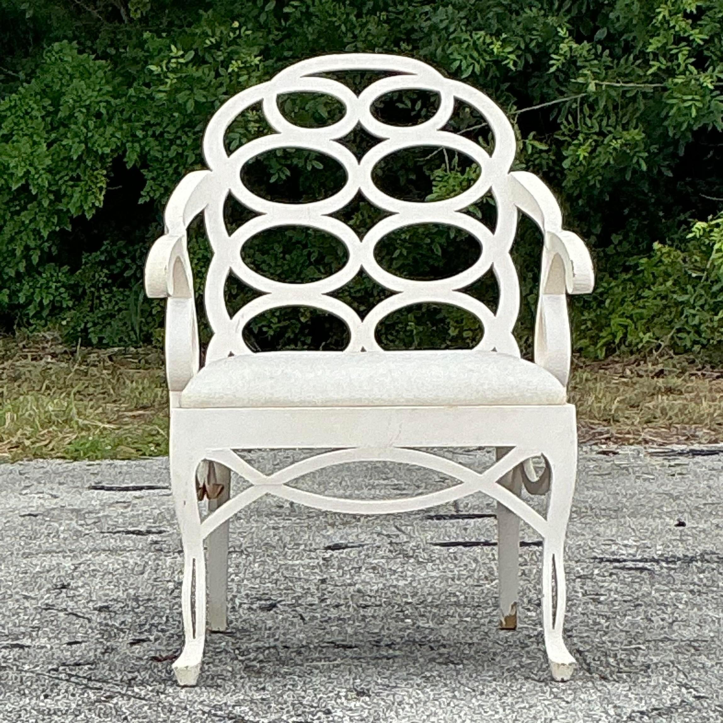 Upholstery Vintage Regency Loop Chair After Frances Elkins