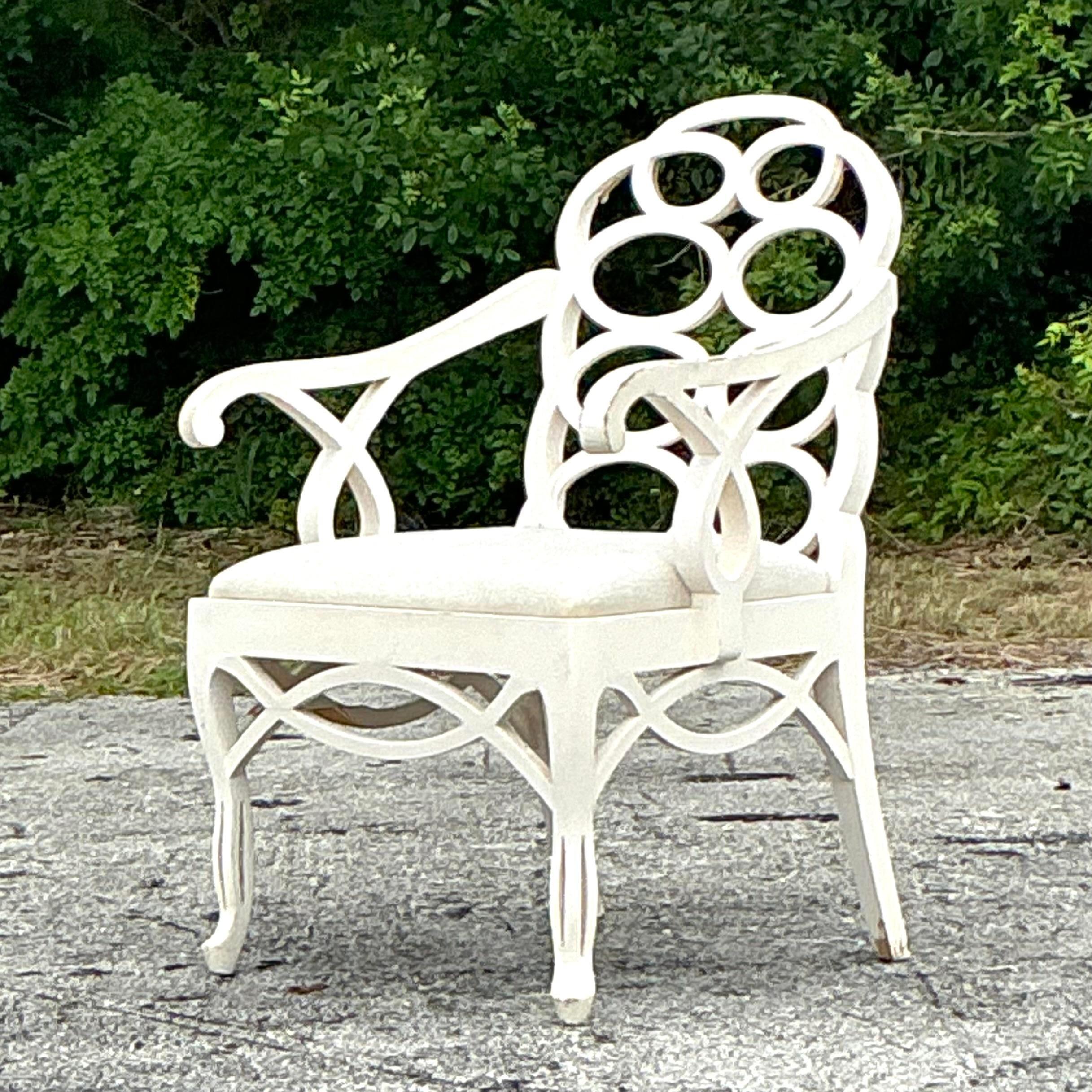 Vintage Regency Loop Chair After Frances Elkins 1