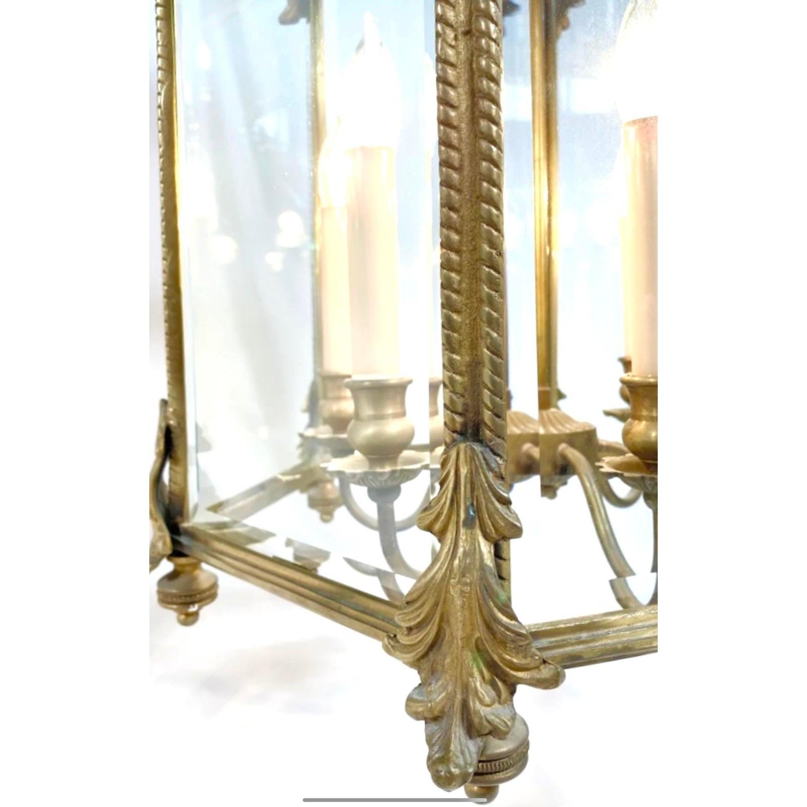 20th Century Vintage Regency Louis XV Style Bronze Lantern For Sale