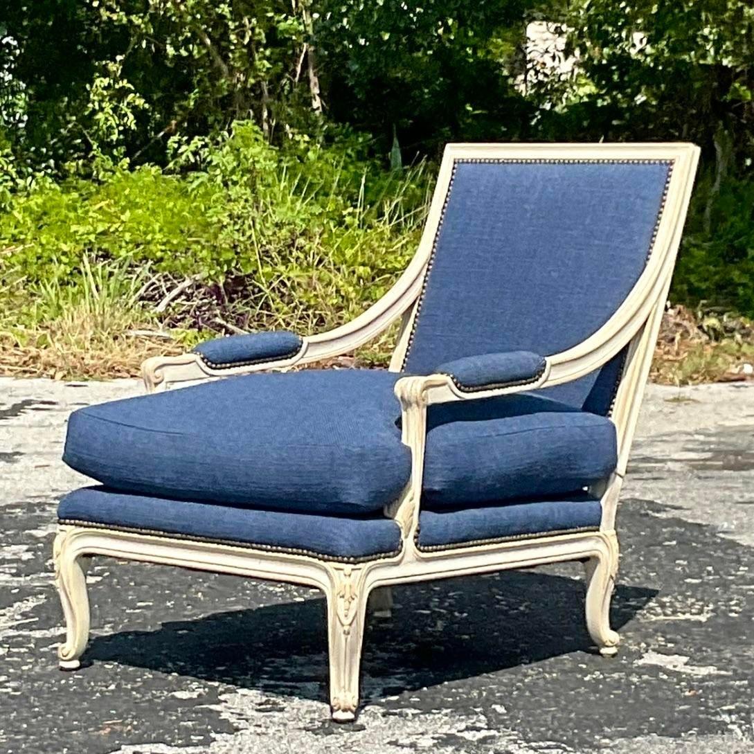 20th Century Vintage Regency Louis XVI Style Bergere Chair
