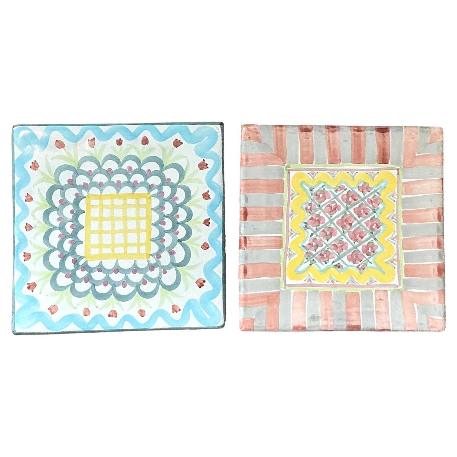 Assiettes en céramique Mackenzie Childs Vintage Regency - Lot de 2 en vente