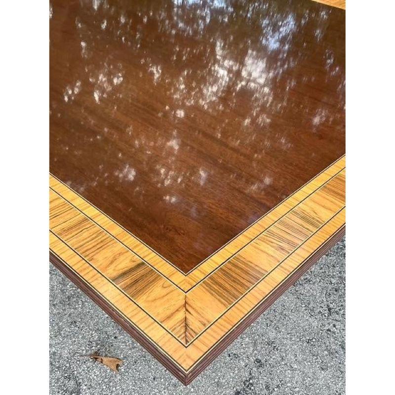 Vintage Regency Mahogany and Birdseye Duncan Phyfe Square Dining Table In Good Condition For Sale In West Palm Beach, FL