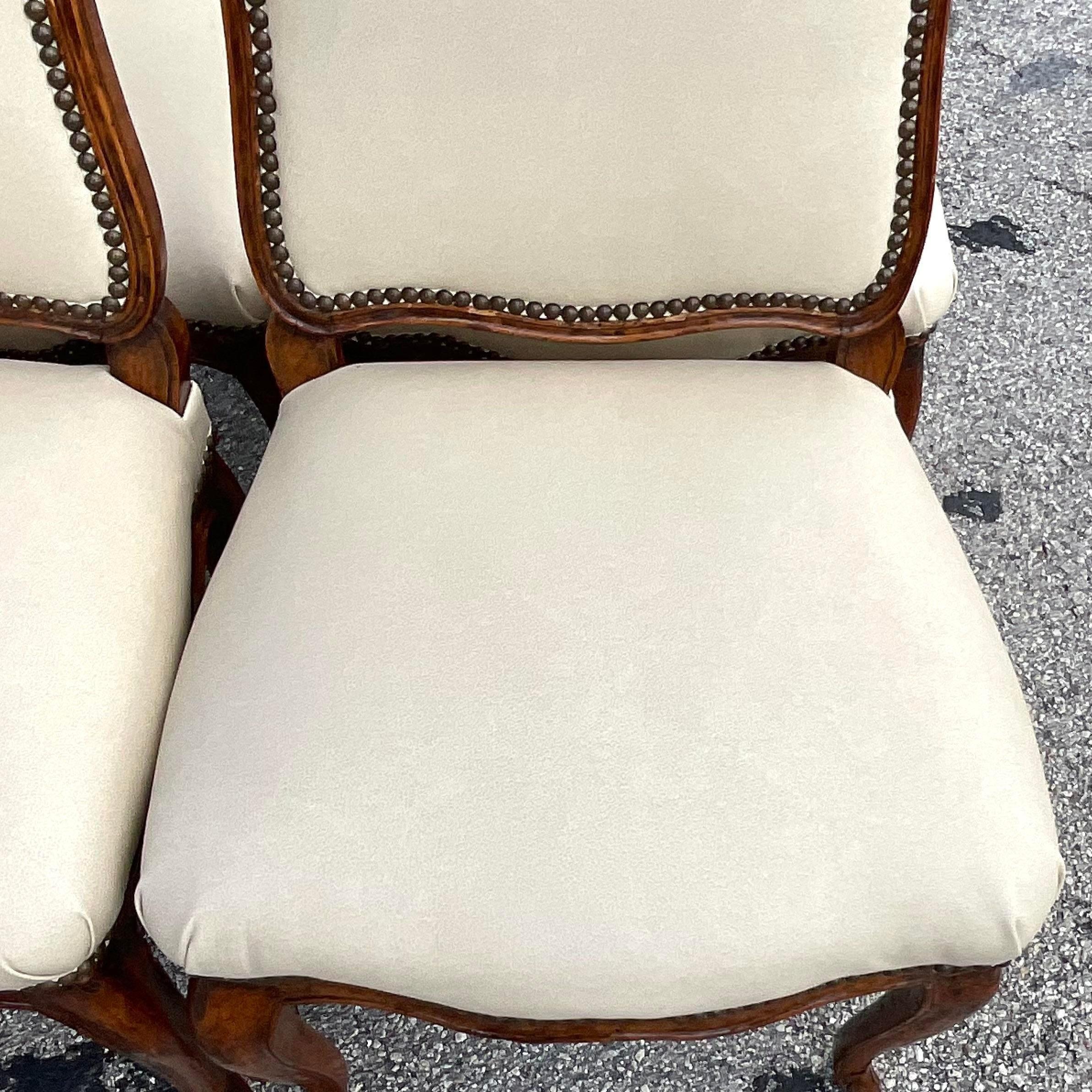 Vintage Regency Mahogany and Leather Dining Chairs, Set of 6 1