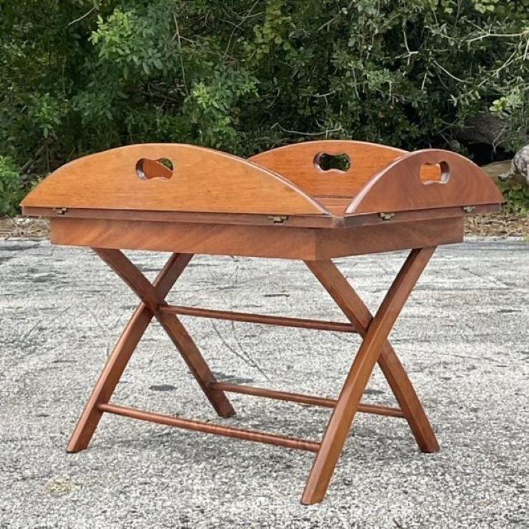 American Vintage Regency Mahogany Butlers Tray Coffee Table