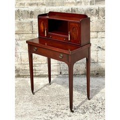 Vintage Regency Mahogany Low Secretary Desk
