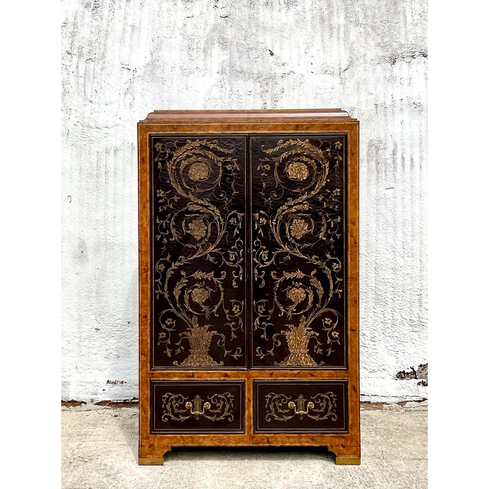 Vintage Regency Maitland Smith Armoire In Fair Condition In west palm beach, FL