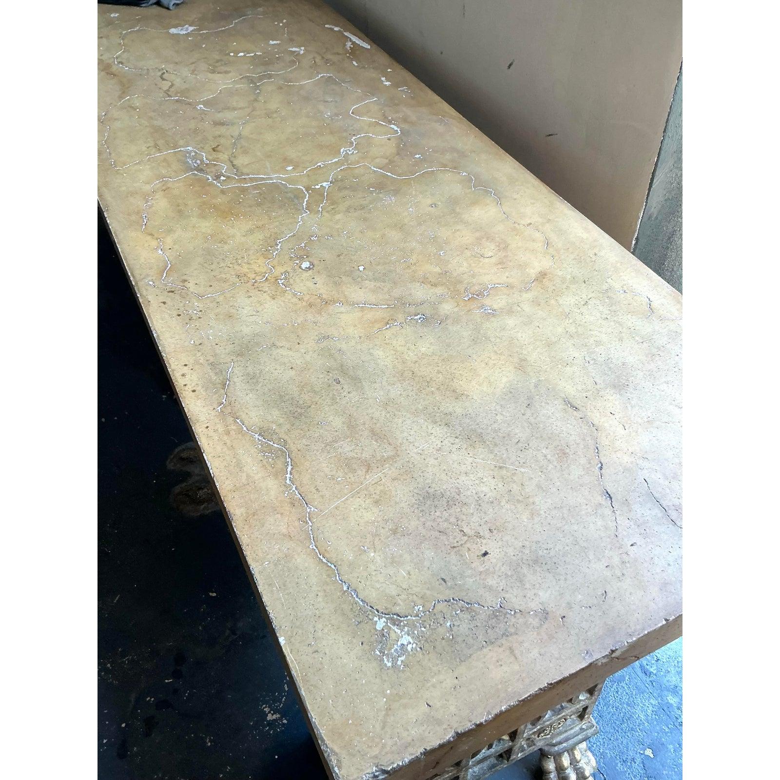 Ferro Console d'epoca Regency Maitland Smith dorata in vendita