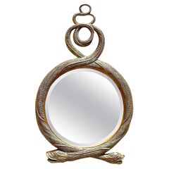 Miroir serpent torsadé doré vintage Regency Maitland Smith