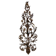 Vintage Regency Maitland Smith Gilt Wall Candle Sconce