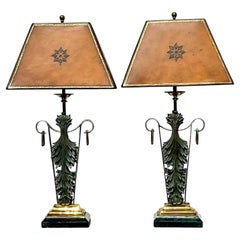 Vintage Regency Maitland Smith Patinated Lamps, a Pair