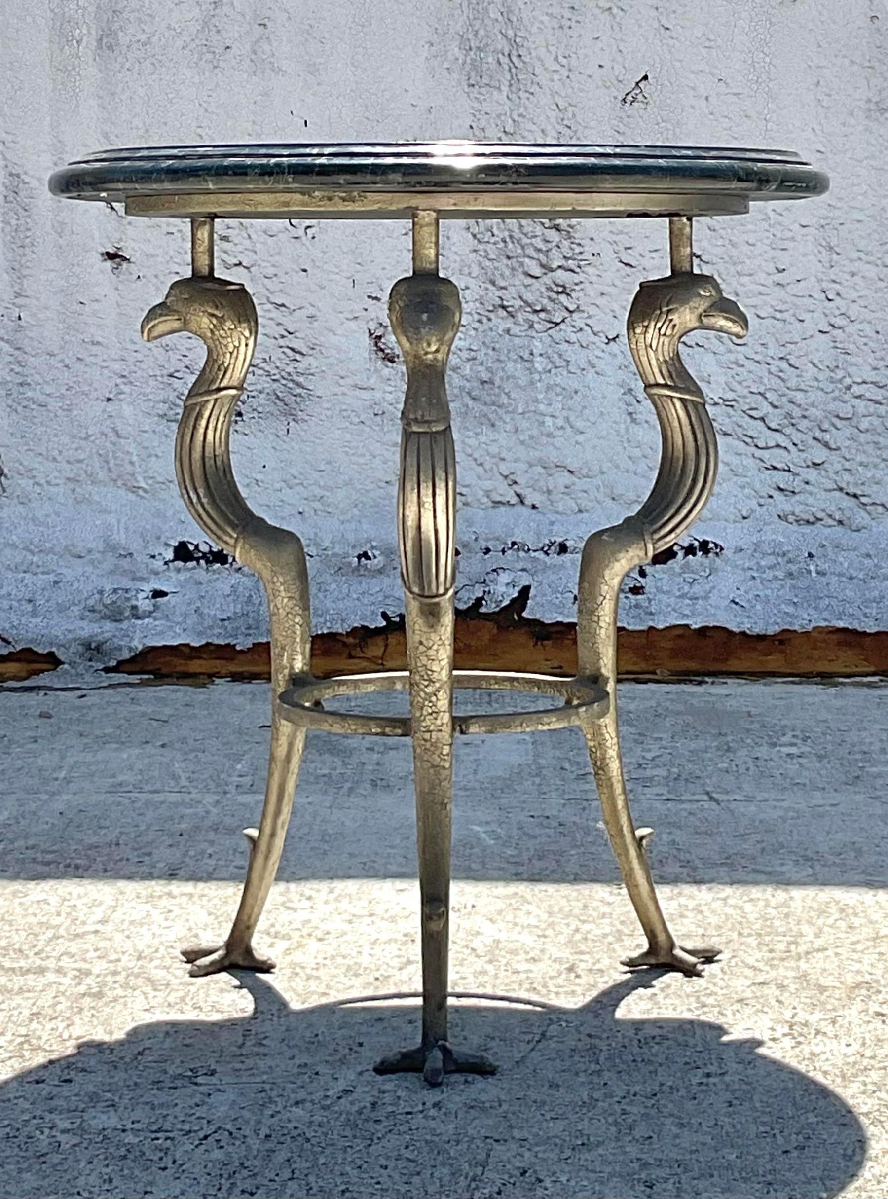 Philippine Vintage Regency Maitland Smith Phoenix Head Drinks Table