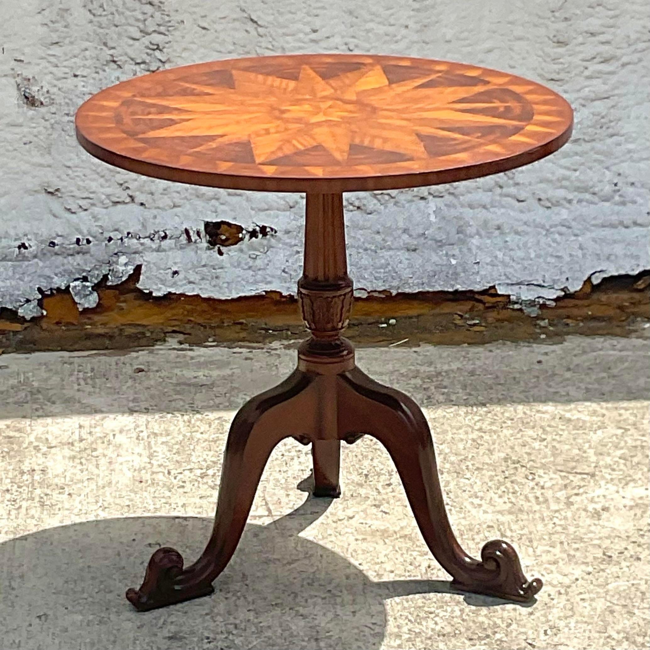20th Century Vintage Regency Maitland Smith Side Table For Sale