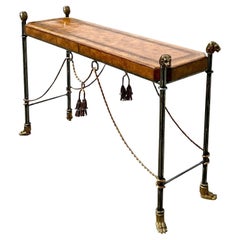 Vintage Regency Maitland Smith Swag Wrought Iron Console Table