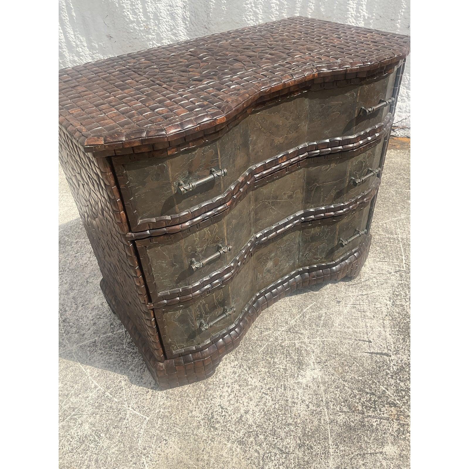 Vintage Regency Maitland-Smith Tessellated Coconut Shell Chest of Drawers 3