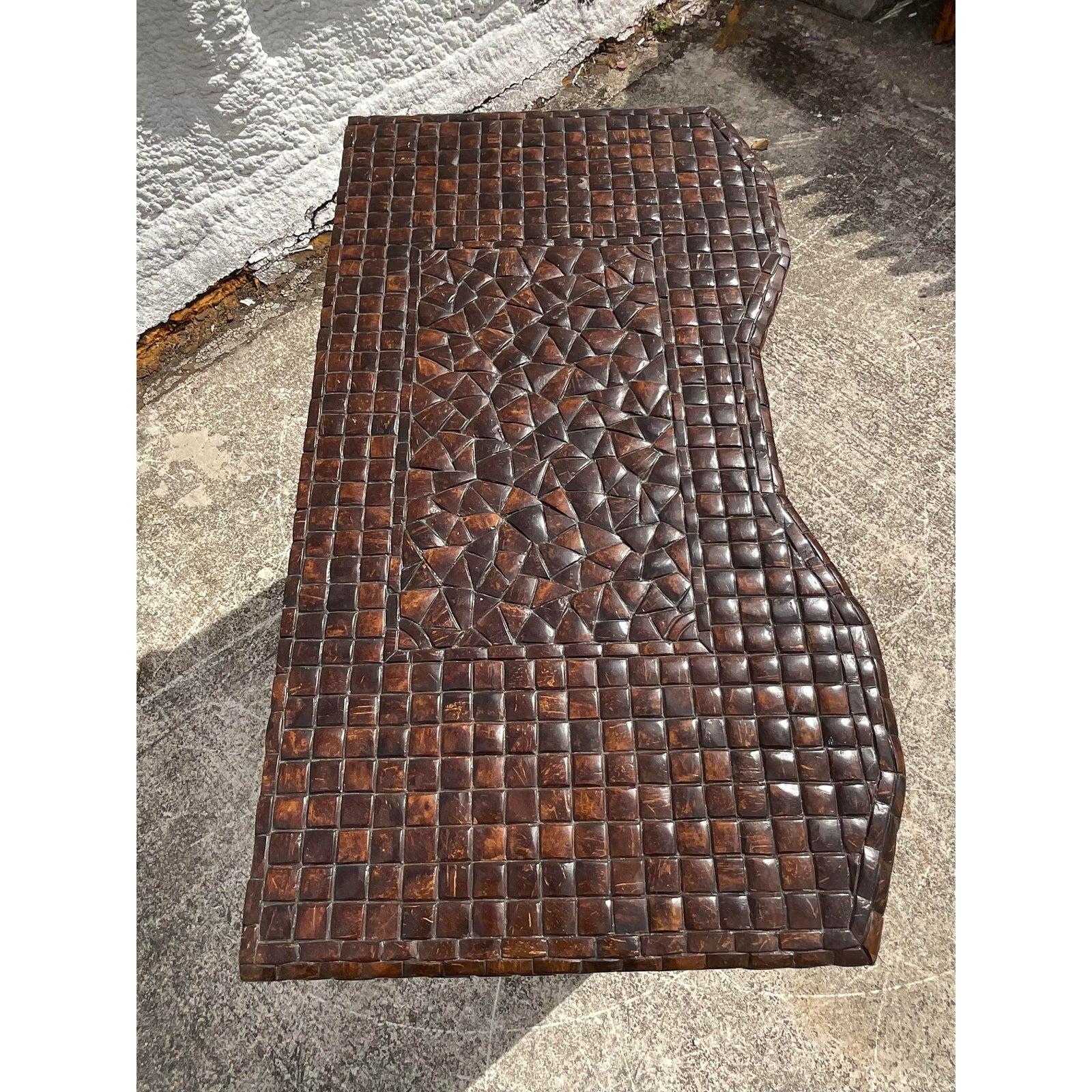 Vintage Regency Maitland-Smith Tessellated Coconut Shell Chest of Drawers In Good Condition In west palm beach, FL