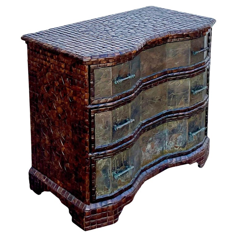 Shell Chest Drawers Vintage Regency Maitland-Smith Tessellated Coconut Shell Chest of ...