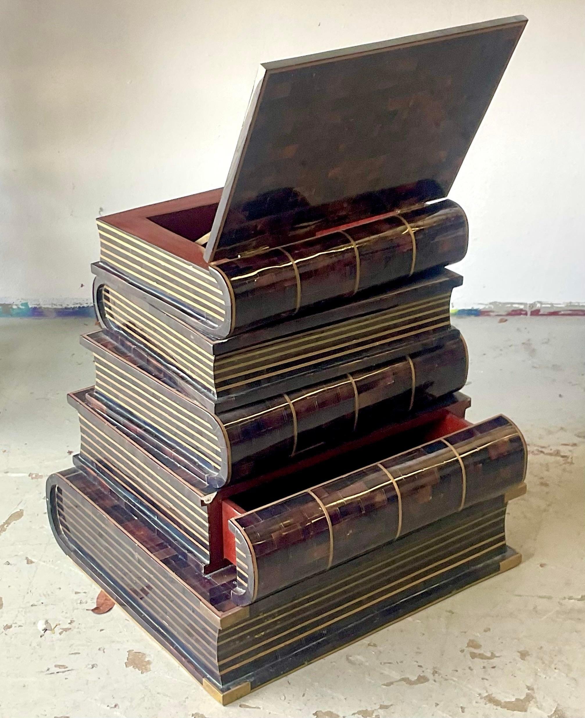 maitland smith stacked book table