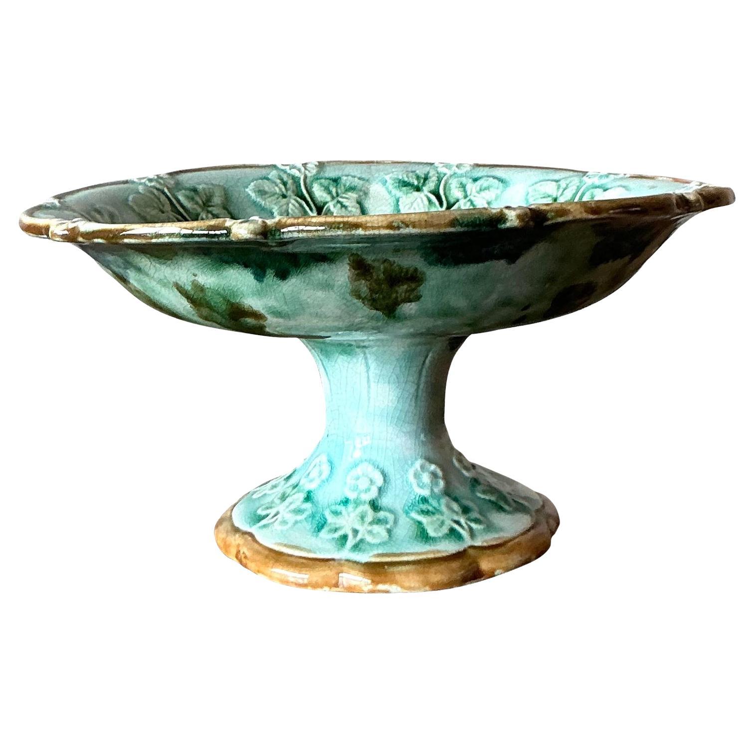 Ciotola con piede in maiolica Vintage Regency