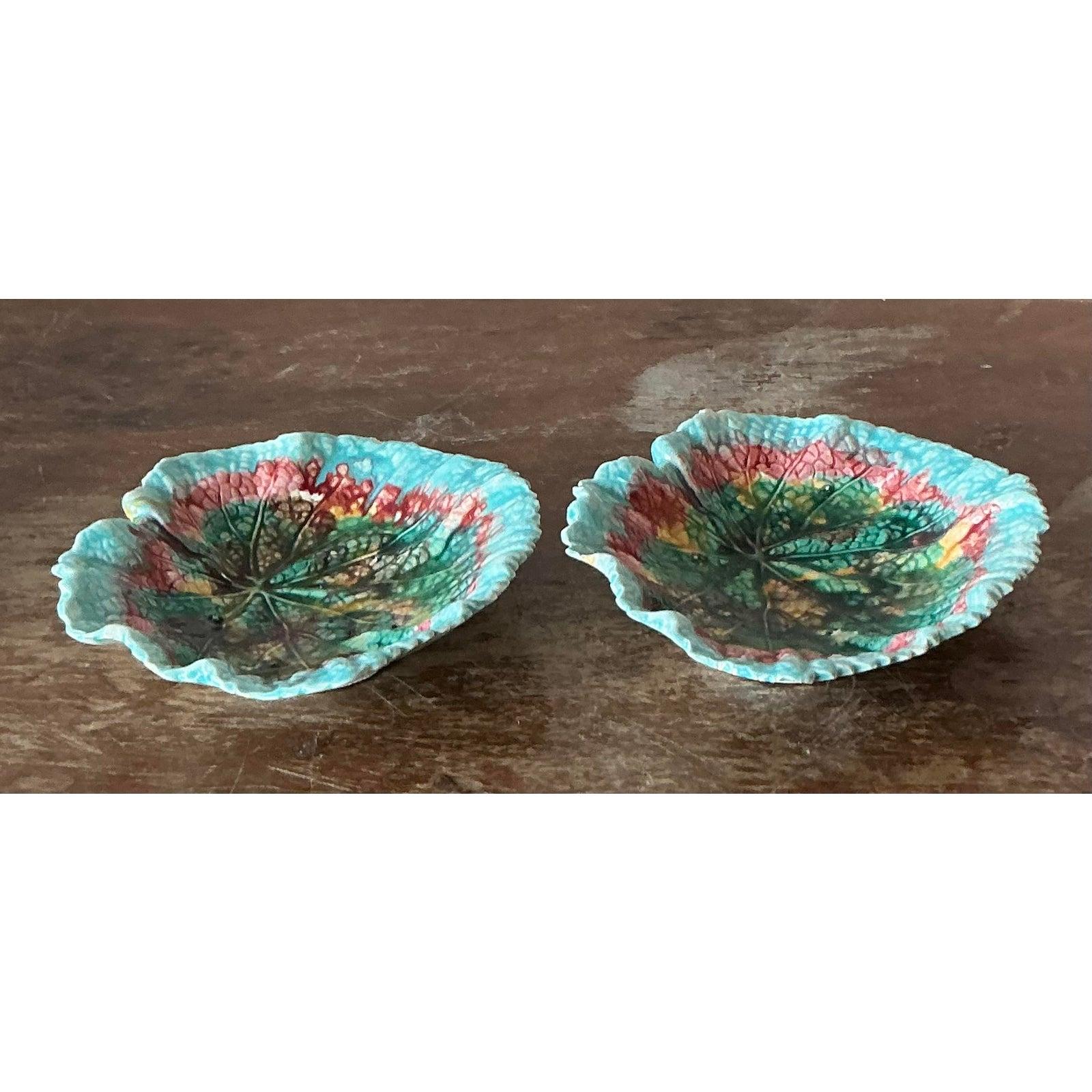 Platos Vintage Regency Majolica Leaf - Lote de 2 Regencia en venta