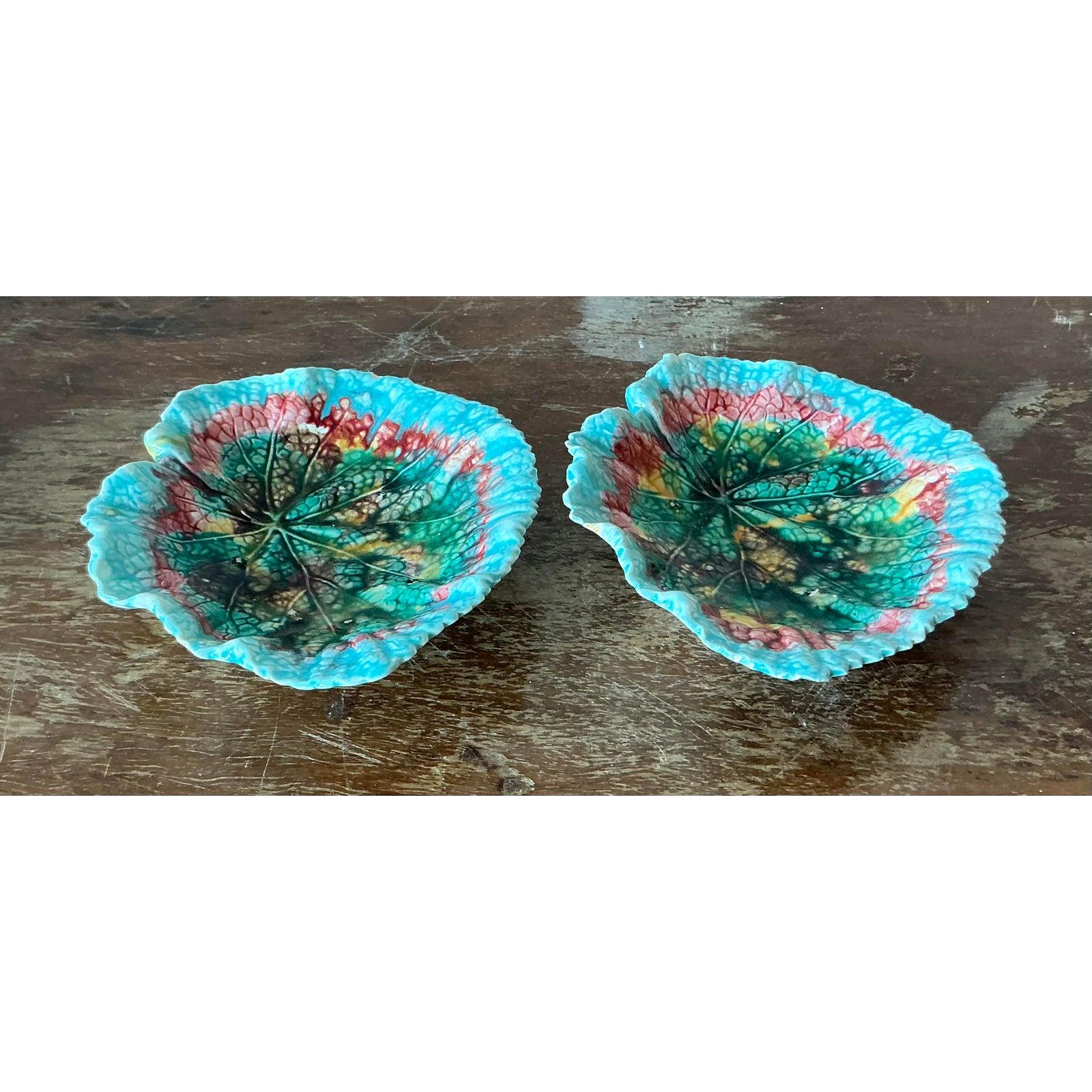 Platos Vintage Regency Majolica Leaf - Lote de 2 en venta 1