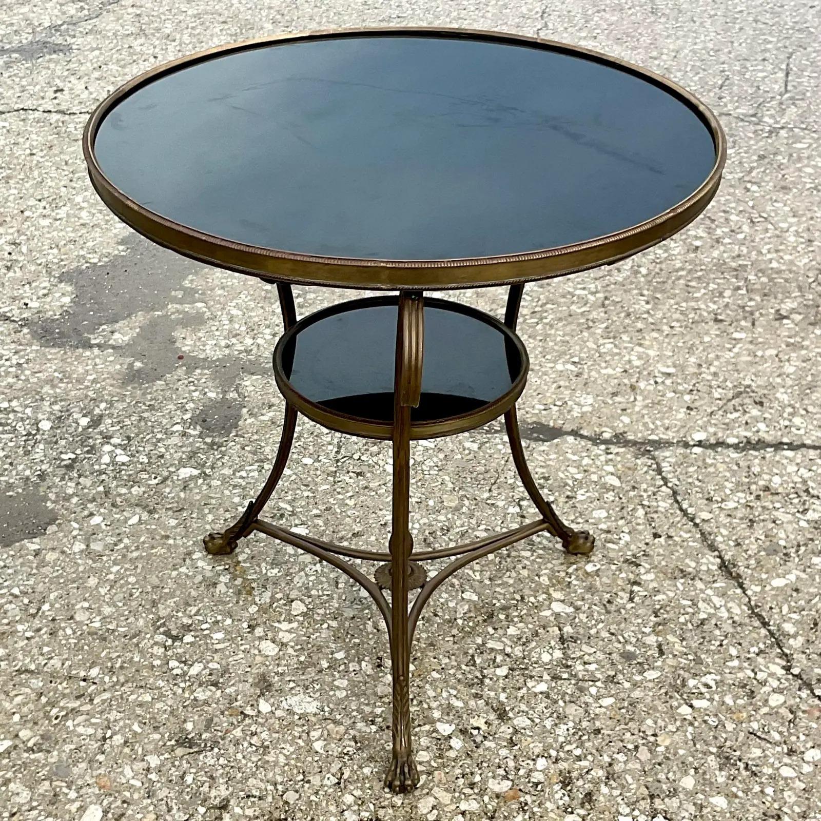 North American Vintage Regency Marble Top Gueridon Table For Sale
