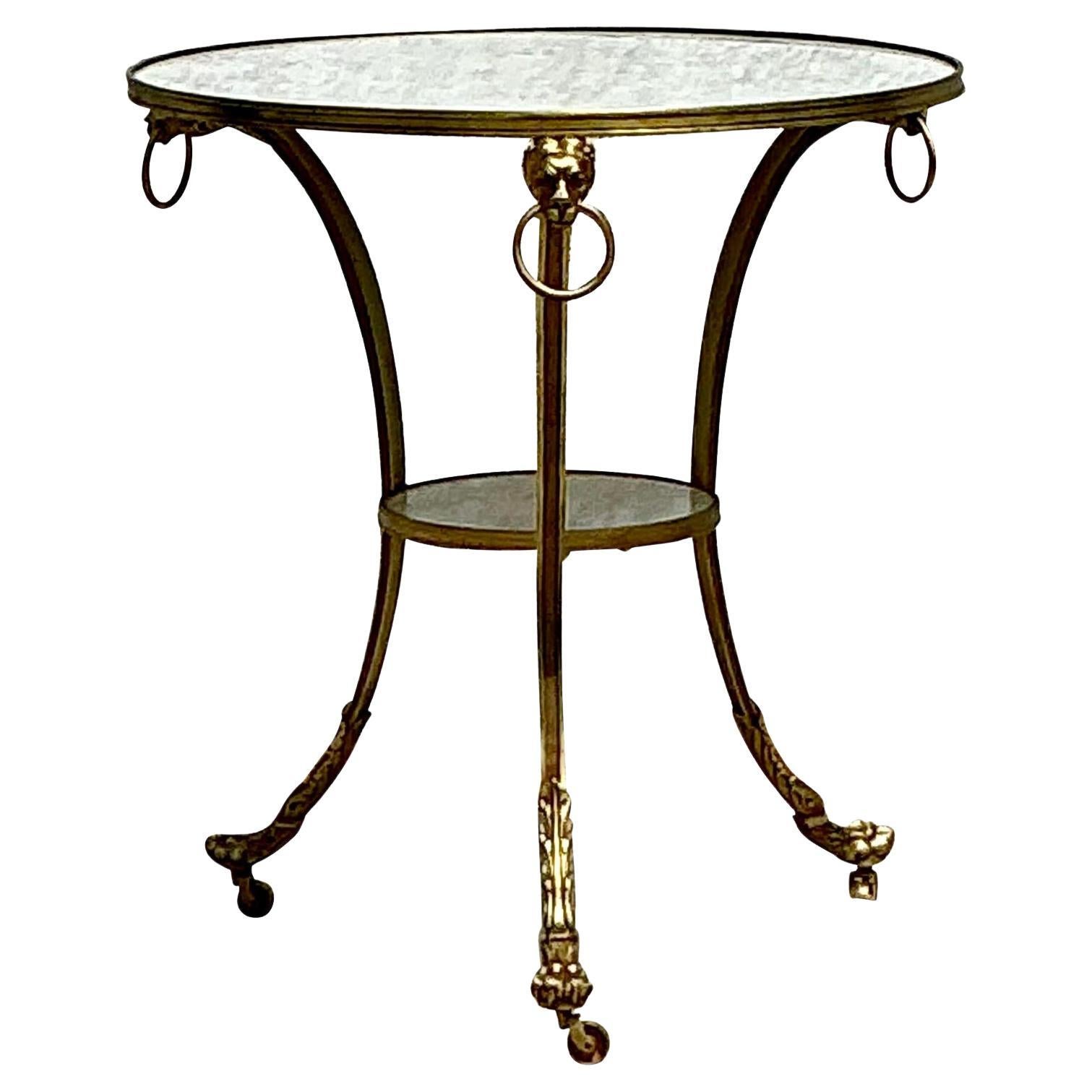 Vintage Regency Marble Top Gueridon Table