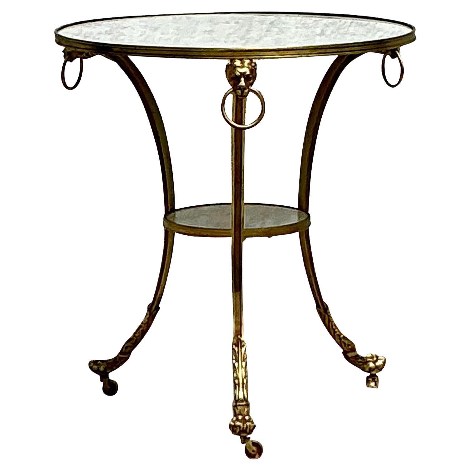 Vintage Regency Marble Top Gueridon Table For Sale