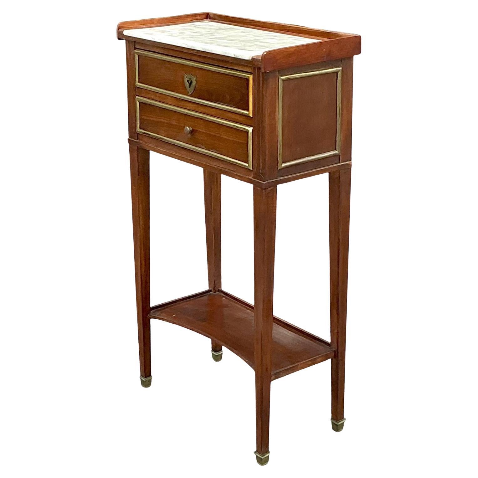 Vintage Regency Marble Top Telephone Table